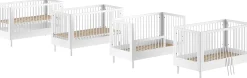 Babyzimmer Forrest: Babybett 70x140cm, Kommode mit Windelregal, Kleiderschrank - Weißbuche