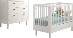 Kinder Vipack Babyzimmer Forrest: Babybett 60x120cm, Kommode - Buche