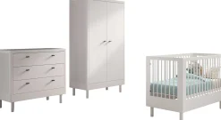 Kinder Vipack Babyzimmer Forrest: Babybett 60x120cm, Kommode, Kleiderschrank - buche