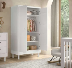 Kinder Vipack Babyzimmer Forrest: Babybett 60x120cm, Kommode, Kleiderschrank - buche