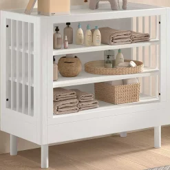 Kinder Vipack Babyzimmer Forrest: Babybett 60x120cm, Wickeltisch, Kleiderschrank - buche