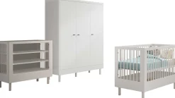 Kinder Vipack Babyzimmer Forrest: Babybett 60x120cm, Wickeltisch, Kleiderschrank - buche