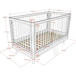 Kinder Vipack Babyzimmer Forrest: Babybett 70x140cm, Wickeltisch, Kleiderschrank - buche