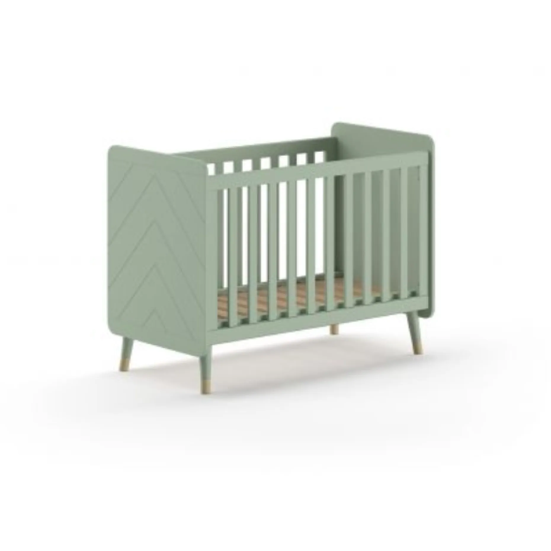 Babyzimmer-Set Billy - Babybett, Kommode & Wickeltisch - Grün/Weiß