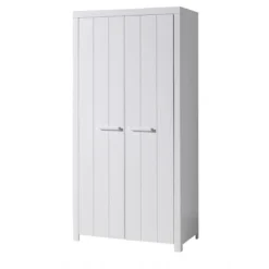 Kinder Vipack Babyzimmer-Set Erik - Dreitüriger Kleiderschrank, Kommode, Wickeltisch & Kinderbett - MDF/