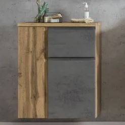 Badezimmer Anrichte Varese | 65 x 35 x 64 cm | Farbe Beton