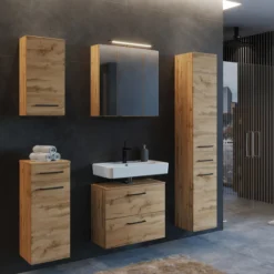Badezimmer-Hängeschrank Malvo 30cm - Eiche