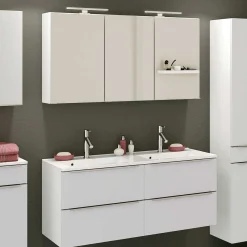Held Badezimmerkombination Hansen 3 Waschbecken und Spiegelschrank 120cm -