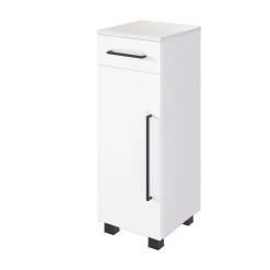 Badezimmerschrank Dusan 30 cm mit 1 Tür und 1 Schublade - weiß