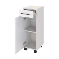 Badezimmerschrank Dusan 30 cm mit 1 Tür und 1 Schublade - weiß