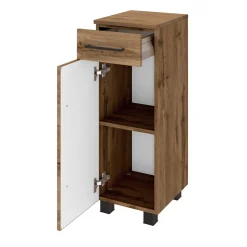 Badezimmerschrank Dusan 30 cm mit 1 Tür und 1 Schublade - wotan Eiche Dekor