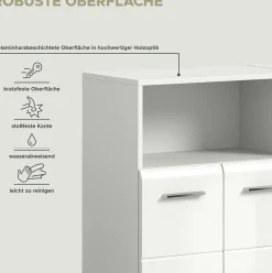 Badezimmerschrank Ice Xonox - Weiß Hochglanz - 120x82x30 cm