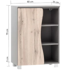 Badezimmerschrank Karan 60cm 1 Tür - Eiche