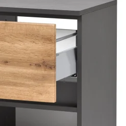 Badezimmerschrank Kornel/Luna 40cm 1 Tür und 1 Schublade - Graphitgrau/Eiche