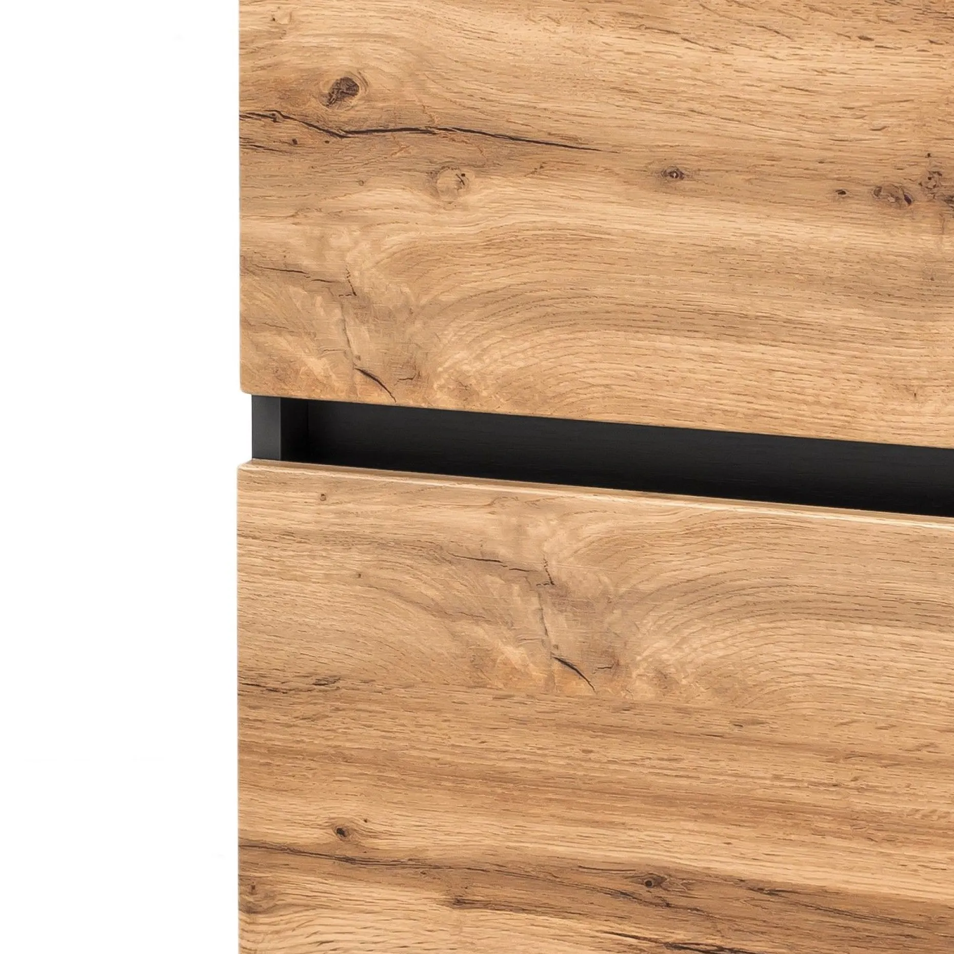 Badezimmerschrank Kornel/Luna 40cm 1 Tür und 1 Schublade - Graphitgrau/Eiche
