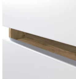 Badezimmerschrank Kornel/Luna 40cm 1 Tür und 1 Schublade - Eiche/mattweiß