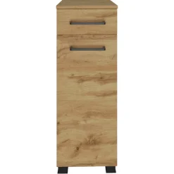 Badezimmerschrank Malvo 30cm 1 Tür und 1 Schublade - Eiche/schwarz