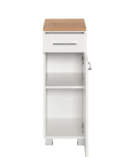 Badezimmerschrank Pares 30cm 1 Tür und 1 Schublade - weiß