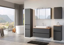 Badezimmerschrank Pisca 40cm 1 Tür und 1 Schublade - graphit
