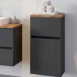 Badezimmerschrank Pisca 40cm 1 Tür und 1 Schublade - graphit