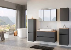 Badezimmerschrank Pisca 40cm 1 Tür und 1 Schublade - graphit