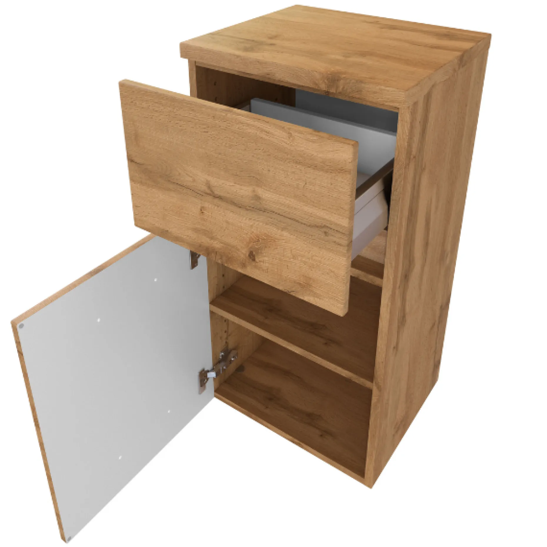 Badezimmerschrank Pisca 40cm 1 Tür und 1 Schublade - Eiche