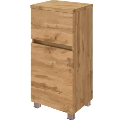 Badezimmerschrank Pisca 40cm 1 Tür und 1 Schublade - Eiche