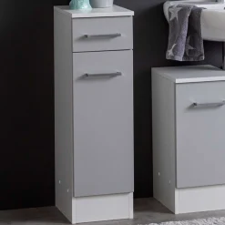 Badezimmerschrank Ricca 25cm 1 Tür und 1 Schublade - weiß/hellgrau