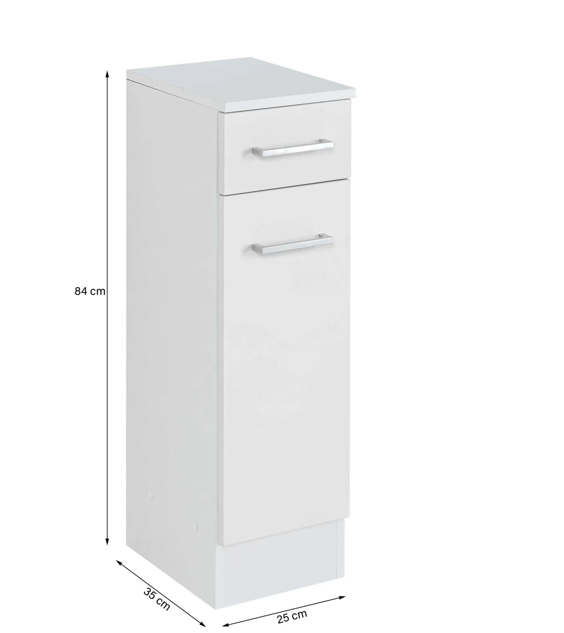 Badezimmerschrank Ricca 25cm 1 Tür und 1 Schublade - weiß