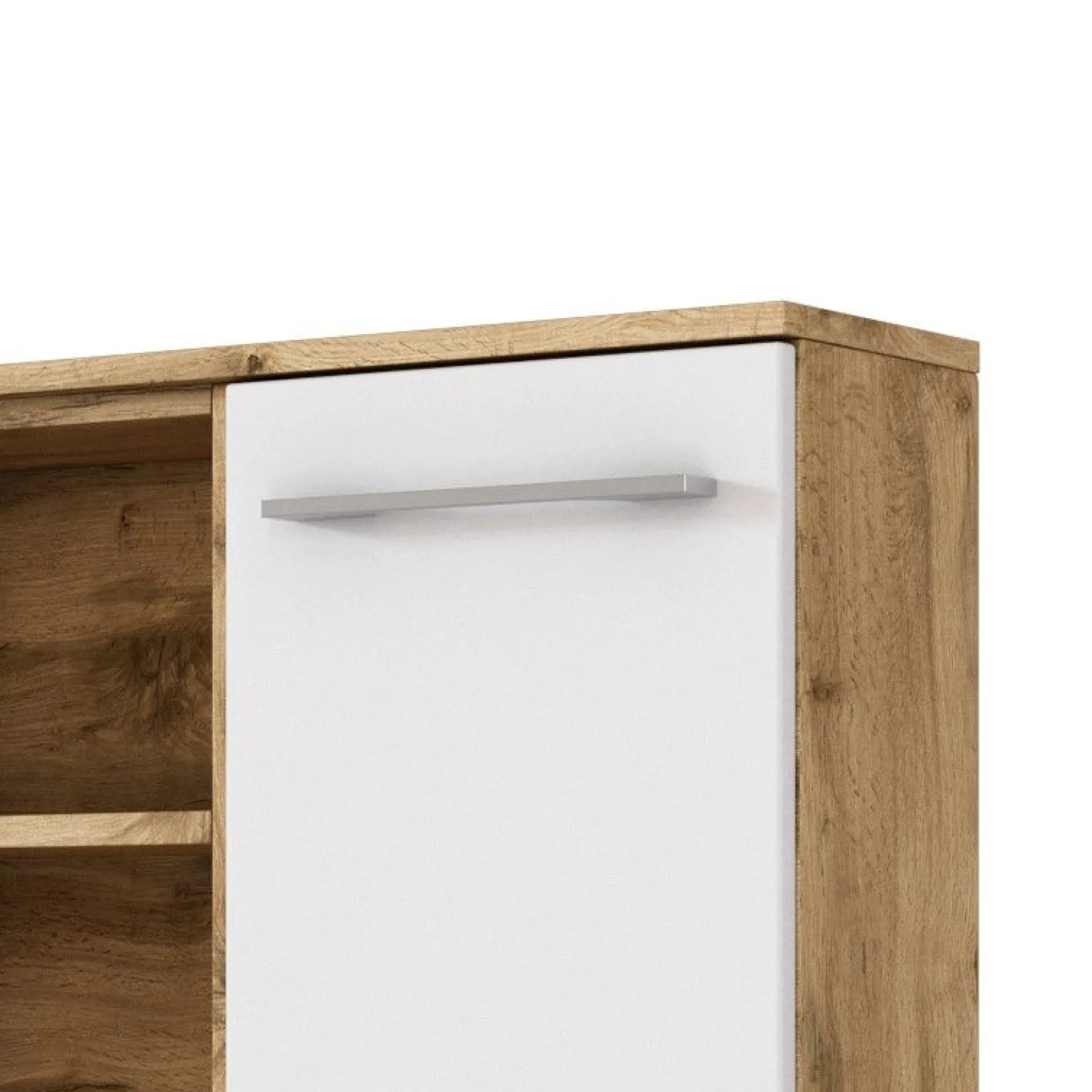 Badezimmerschrank Sefa 90cm 2 Türen - Eiche/Weiß