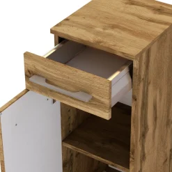 Badezimmerschrank Sefa 30cm 1 Tür und 1 Schublade - wotan Eiche