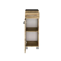Badezimmerschrank Sefa 30cm 1 Tür und 1 Schublade - wotan Eiche