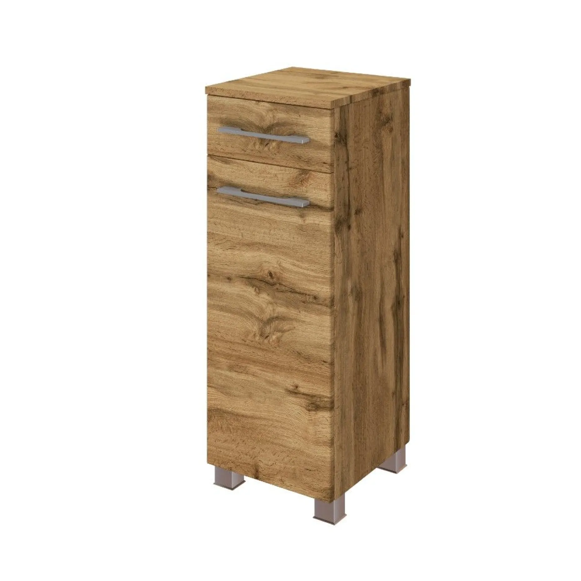 Badezimmerschrank Sefa 30cm 1 Tür und 1 Schublade - wotan Eiche