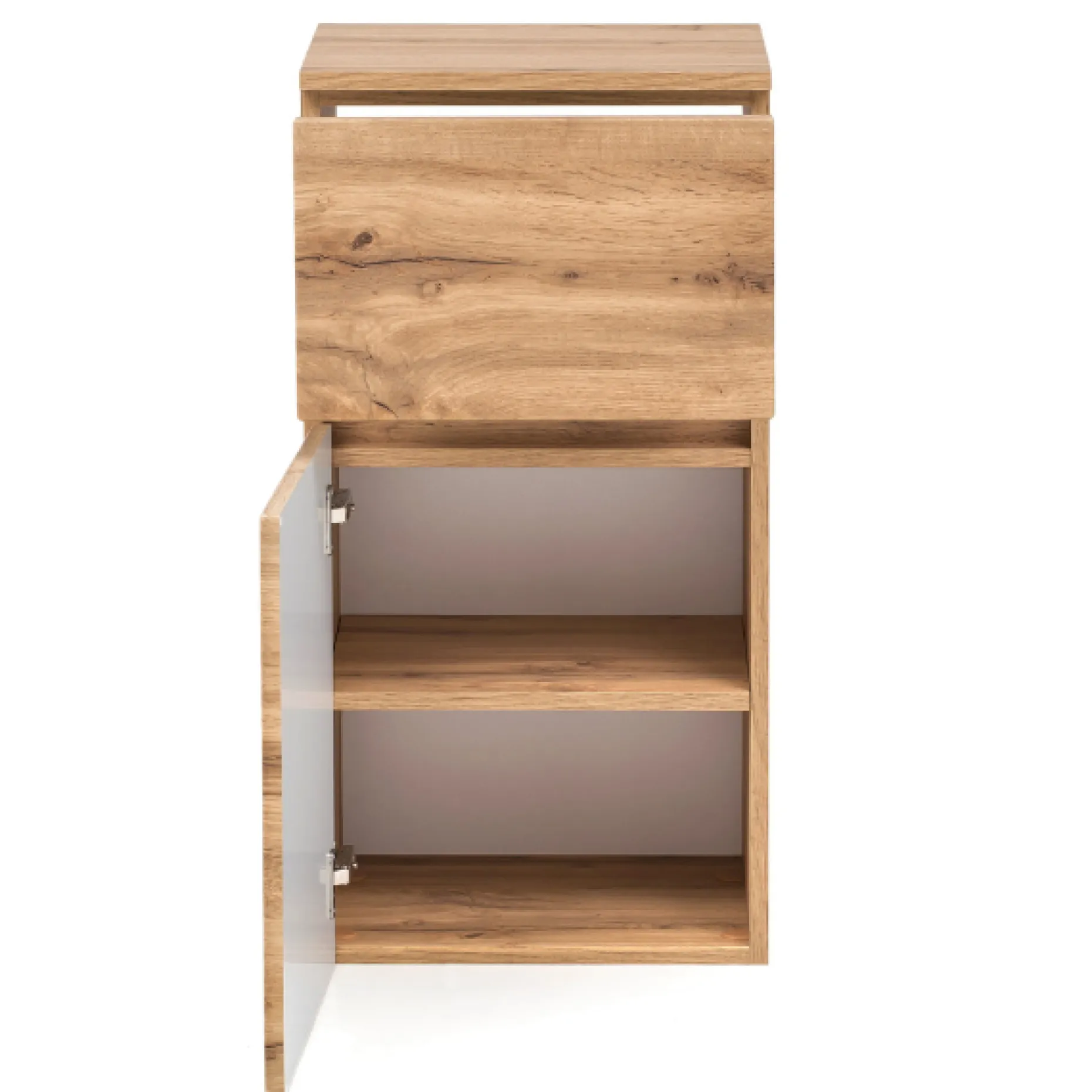 Badezimmerschrank Vikas 1 Tür und 1 Schublade - Eiche