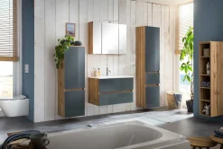 Held Badezimmerset Helsinki | Waschtischschrank, Spiegelschrank, Hängeschrank, Säulenschrank | Wotan Eiche/-design