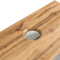 Held Badezimmerset Kaprun | Doppelwaschtisch und Spiegelschrank mit Beleuchtung | Wotan Oak