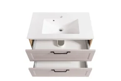 Held Badezimmerset Meran | Waschbeckenschrank, Spiegelschrank mit Beleuchtung | Farbe Cashmere