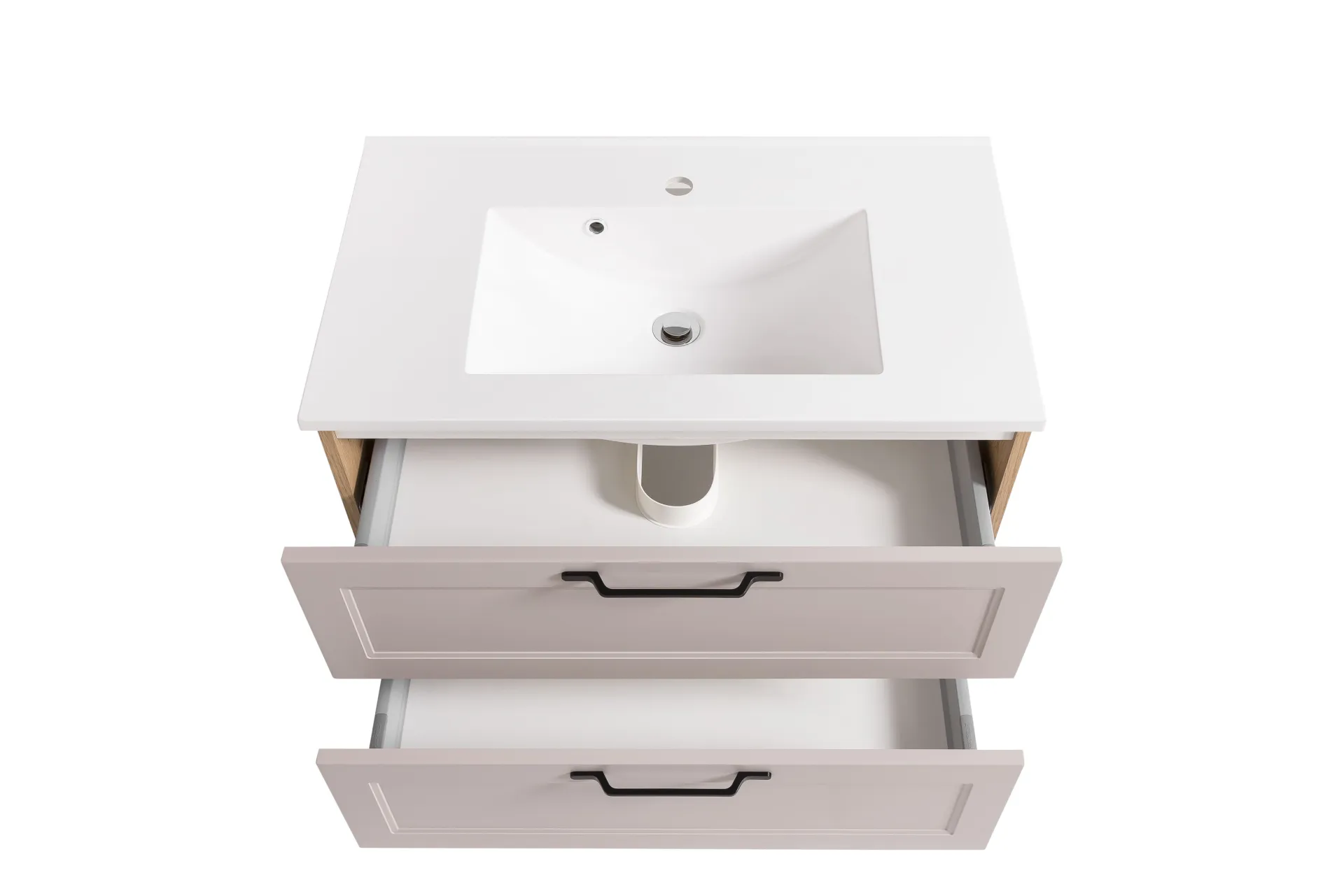 Held Badezimmerset Meran | Waschbeckenschrank, Spiegelschrank mit Beleuchtung | Farbe Cashmere