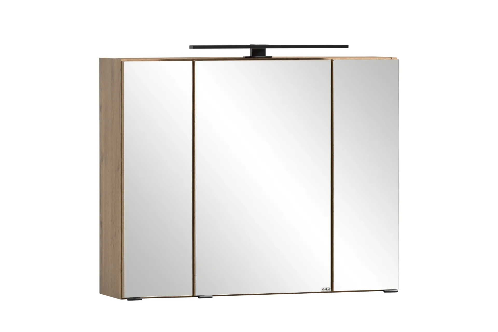 Held Badezimmerset Meran | Waschbeckenschrank, Spiegelschrank mit Beleuchtung | Farbe Cashmere