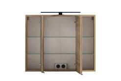 Held Badezimmerset Meran | Waschbeckenschrank, Spiegelschrank mit Beleuchtung | Farbe Cashmere