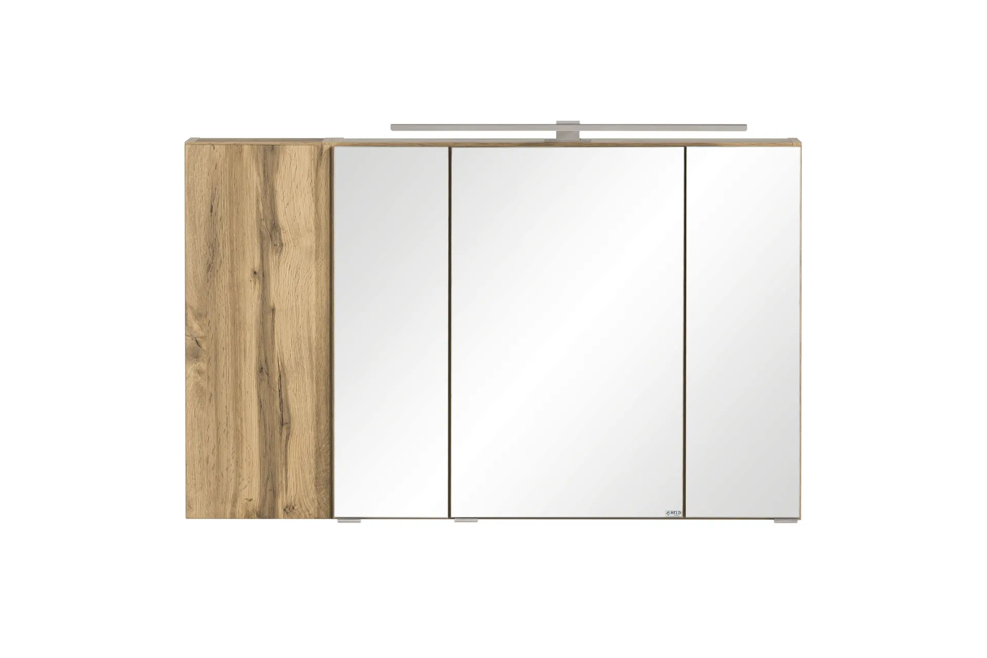 Held Badezimmerset Varese | Waschbecken- und Spiegelschrank | Design Wotan Oak / Grey