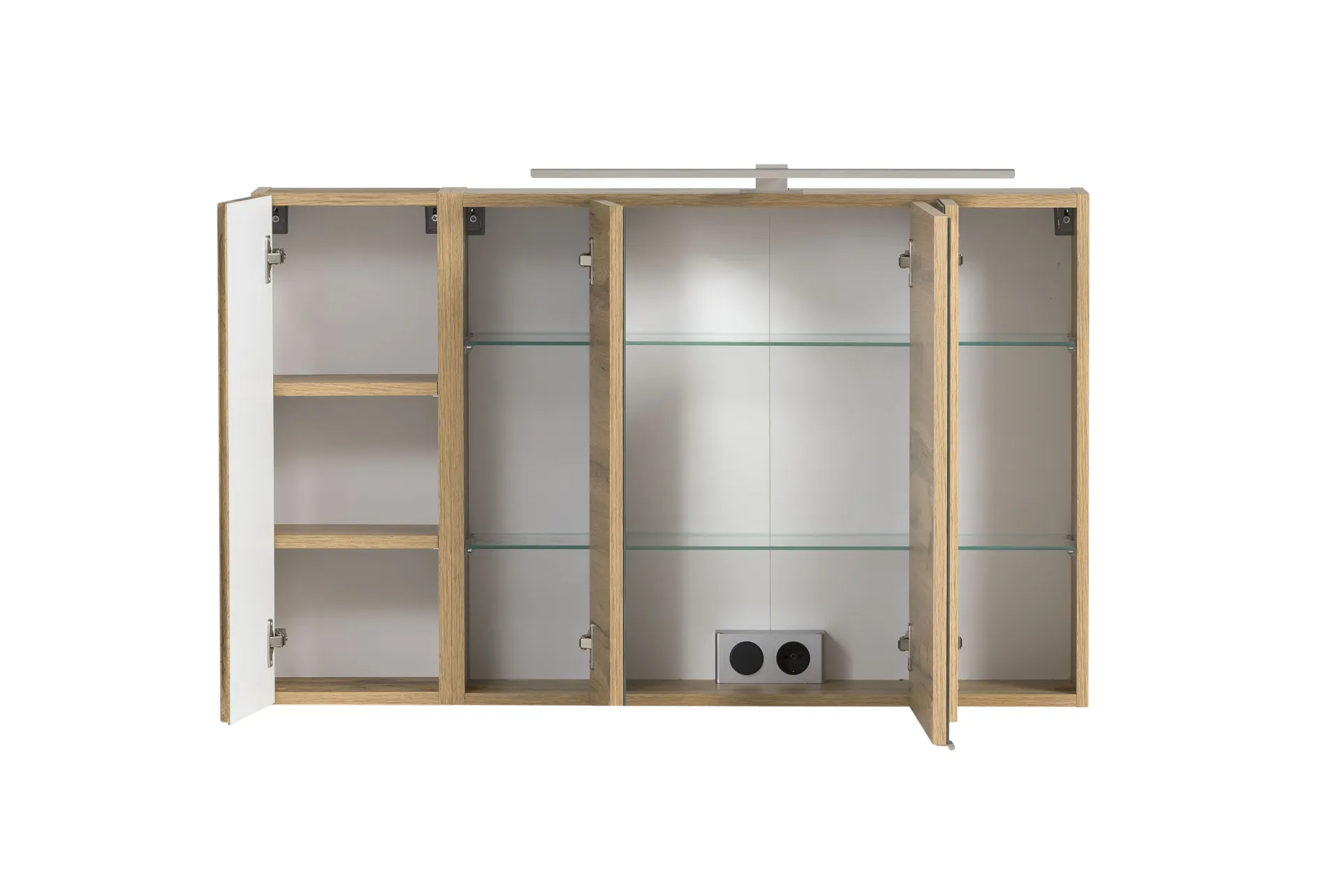 Held Badezimmerset Varese | Waschbecken- und Spiegelschrank | Design Wotan Oak / Grey