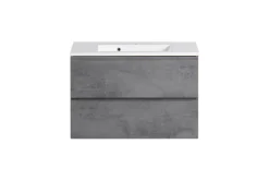Held Badezimmerset Varese | Waschtisch und Spiegelschrank mit Beleuchtung | Wotan Eiche Beton Design
