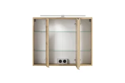 Held Badezimmerset Varese | Waschtisch und Spiegelschrank mit Beleuchtung | Wotan Eiche Beton Design