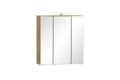 Held Badezimmerset Varese | Waschtisch und Spiegelschrank mit Beleuchtung | Wotan Eiche es Design