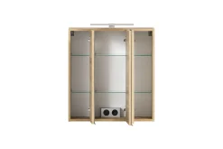 Held Badezimmerset Varese | Waschtisch und Spiegelschrank mit Beleuchtung | Wotan Eiche Beton-Design