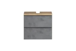 Held Badezimmerset Varese | Waschtisch und Spiegelschrank mit Beleuchtung | Wotan Eiche Beton-Design