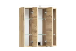 Held Badezimmerset Varese | Waschtisch und Spiegelschrank mit Beleuchtung | Wotan Eiche Beton-Design