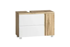Held Badezimmerset Varese | Waschtisch und Spiegelschrank mit Beleuchtung | Wotan Eiche es Design