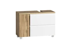 Held Badezimmerset Varese | Waschtisch und Spiegelschrank mit Beleuchtung | Wotan Eiche es Design